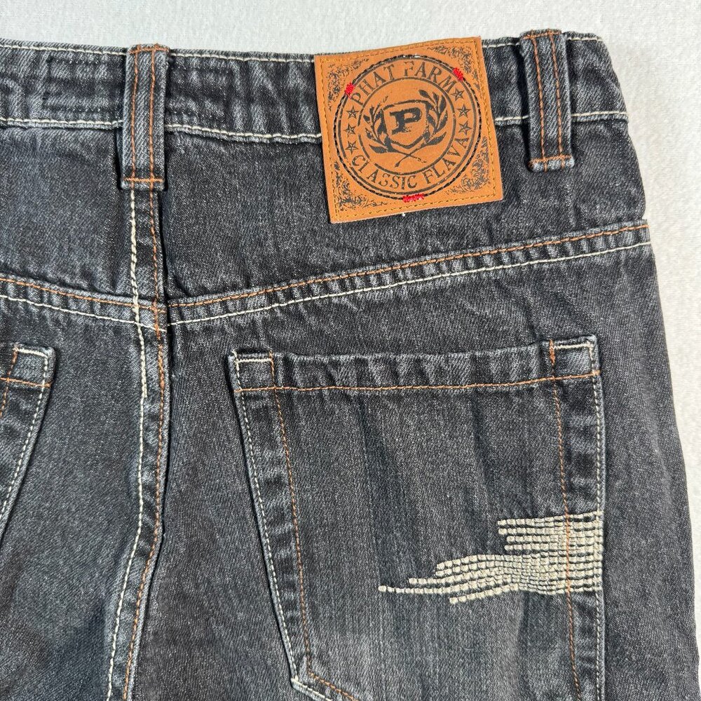 Phat Farm Jeans Womens 18 Black Straight Leg High Rise Dark Wash - Picture 9 of 11